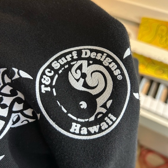 Vintage T&C Surf Designs Hawaii Sweater Mens Large Black Grunge Surf Skater 90s - Picture 16 of 16